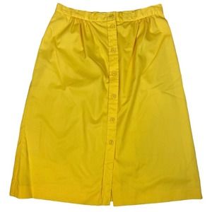 Vintage bright yellow A-line Pan-Her button front skirt size 15/16